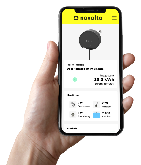 novolto P2300 mit novolto Sense (2,3 kW Heizstab inkl. Stromzählerausleser)